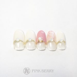 ネイルサロンピンクベリーネイルサンプルfreesia03| 松山市ネイルサロンピンクベリー