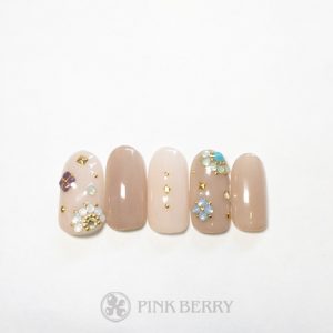 ネイルサロンピンクベリーネイルサンプルfreesia05| 松山市ネイルサロンピンクベリー