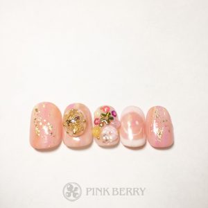 ネイルサロンピンクベリーネイルサンプルviola03| 松山市ネイルサロンピンクベリー