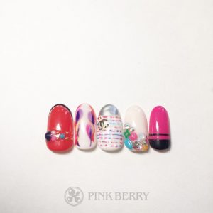 ネイルサロンピンクベリーネイルサンプルviola04| 松山市ネイルサロンピンクベリー