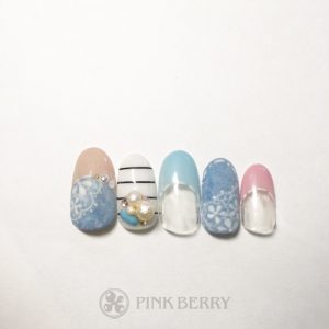 ネイルサロンピンクベリーネイルサンプルviola05| 松山市ネイルサロンピンクベリー