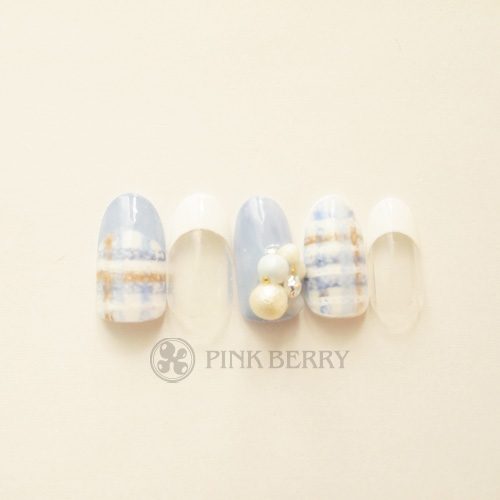 トレンドアートネイルSouffle-checkNail | 松山市ネイルサロンピンクベリー