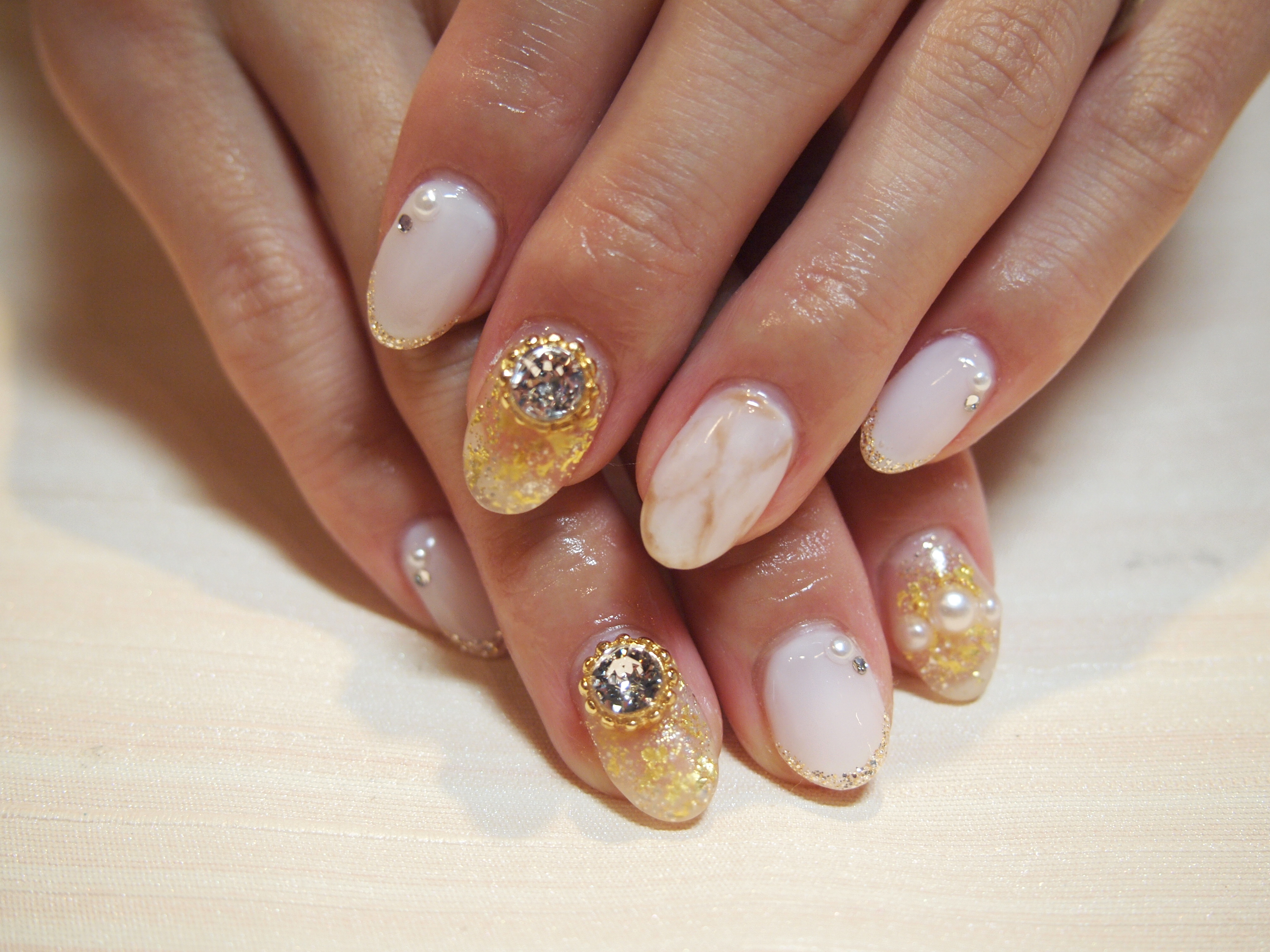 大理石ネイル｜松山市ネイルサロンピンクべりー