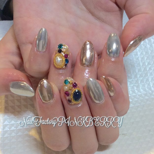 ミラーネイル｜松山市ネイルサロンピンクベリー