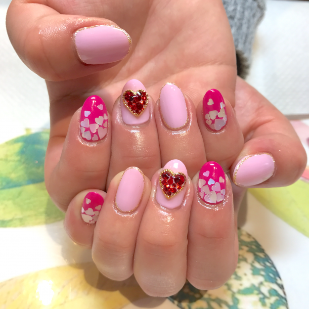 ハートネイル｜松山市ネイルサロンピンクベリー