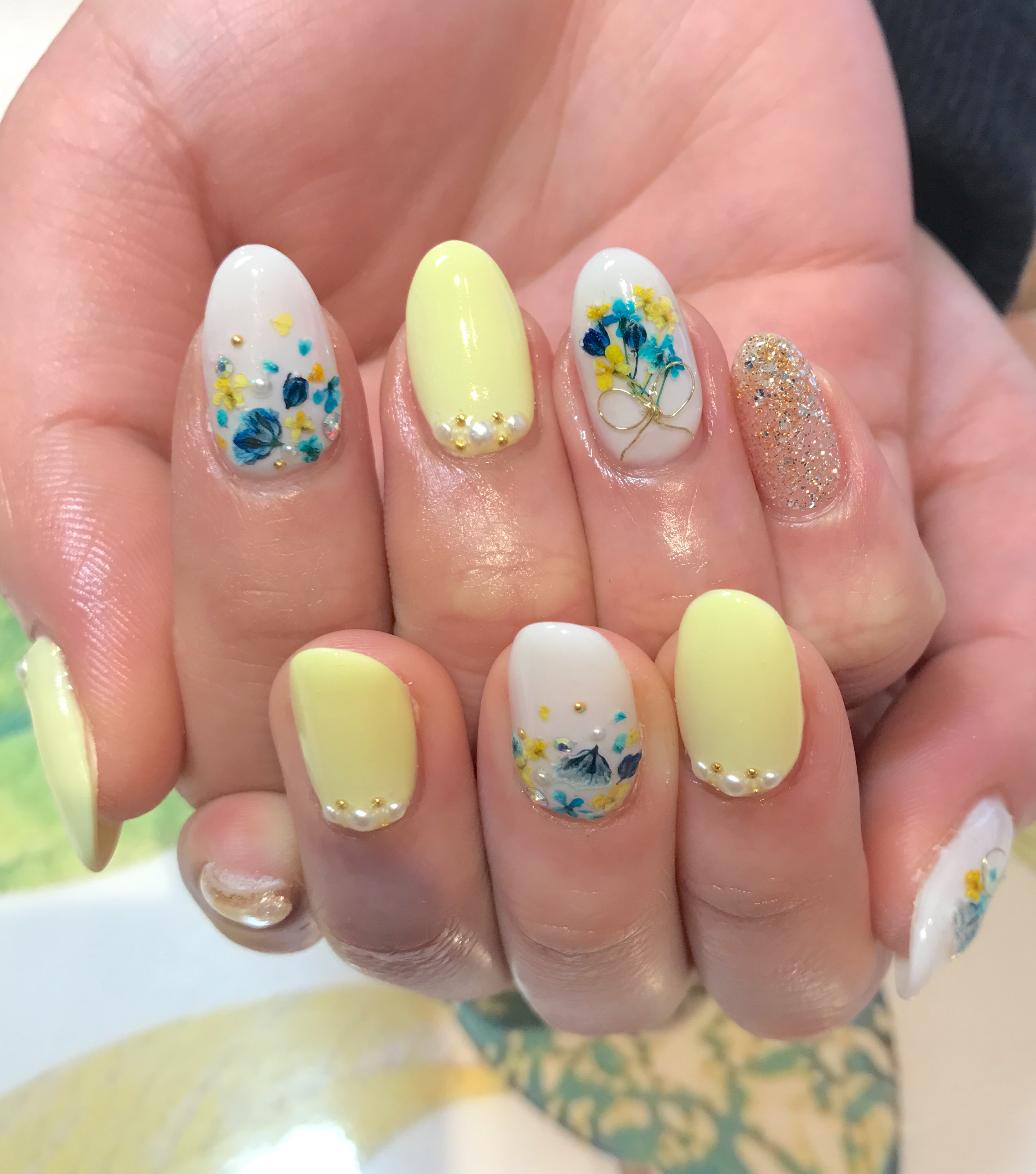 ドライフラワーネイル｜松山市ネイルサロンピンクベリー