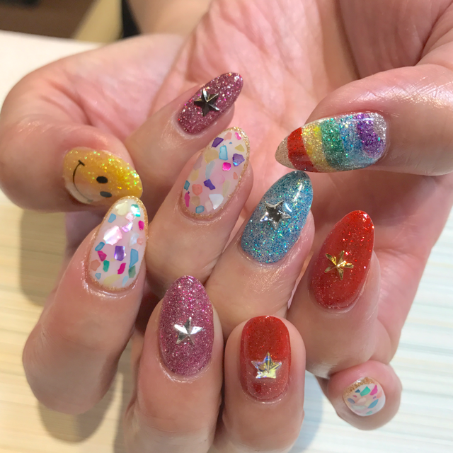 カラフルネイル｜松山市ネイルサロンピンクベリー