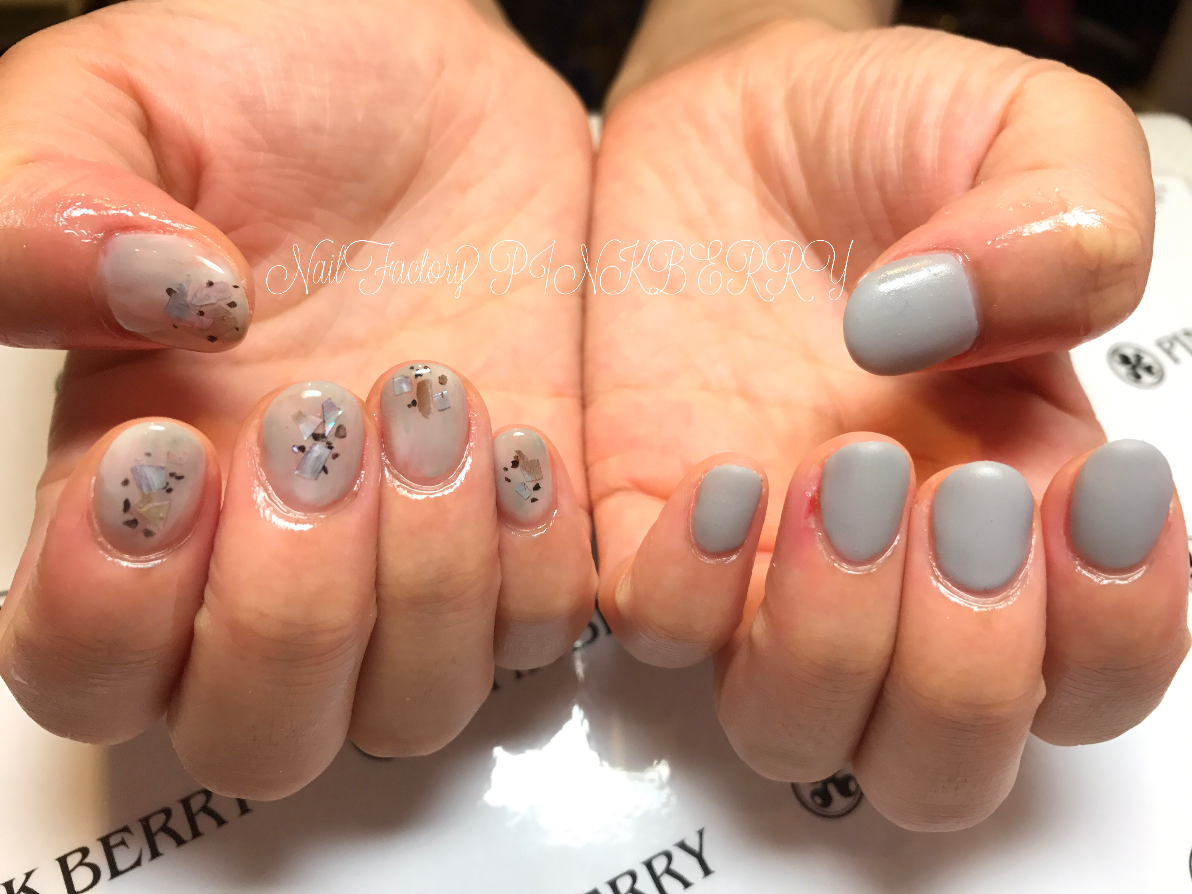 アシンメトリーネイル｜松山市ネイルサロンピンクベリー