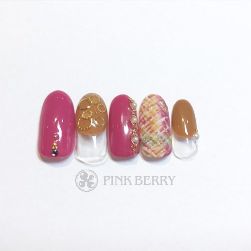 トレンドアートネイルBrushd_lookNail｜松山市ネイルサロンピンクベリー
