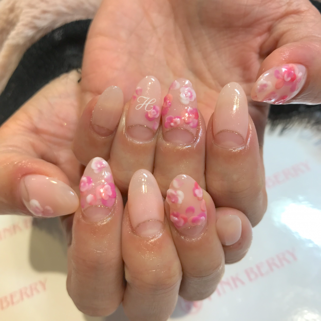 お花ネイル｜松山市ネイルサロンピンクベリー