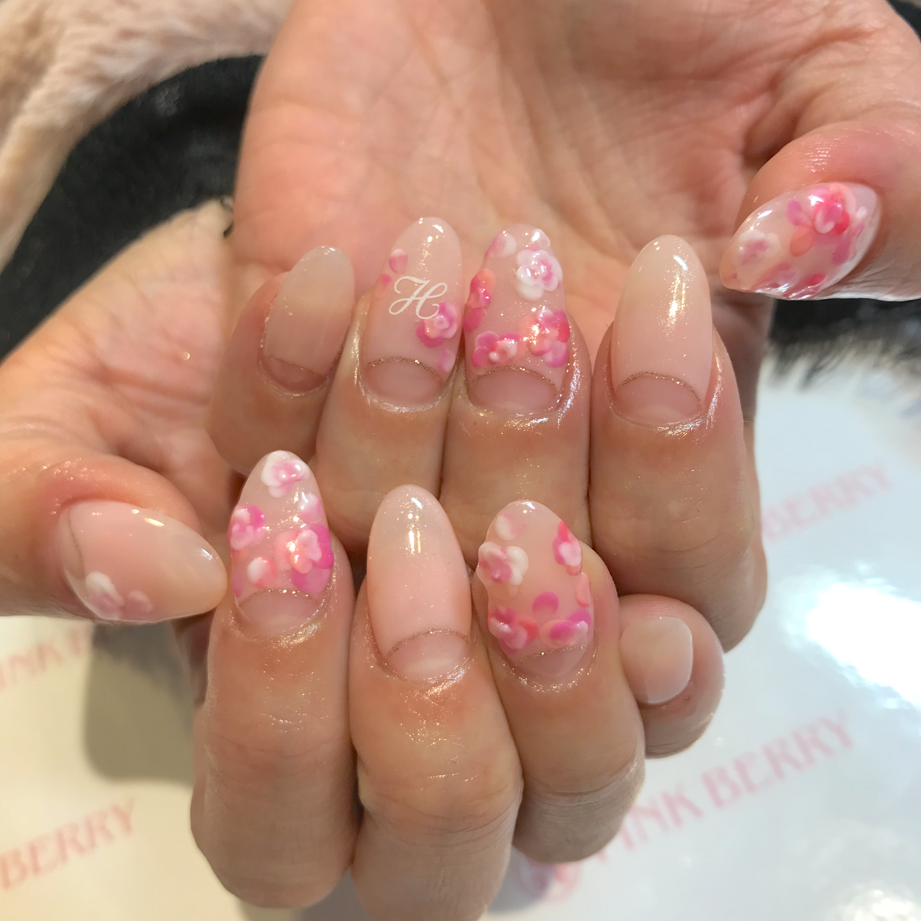 お花ネイル｜松山市ネイルサロンピンクベリー