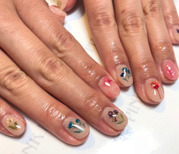 ドライフラワーネイル｜松山市ネイルサロンピンクベリー