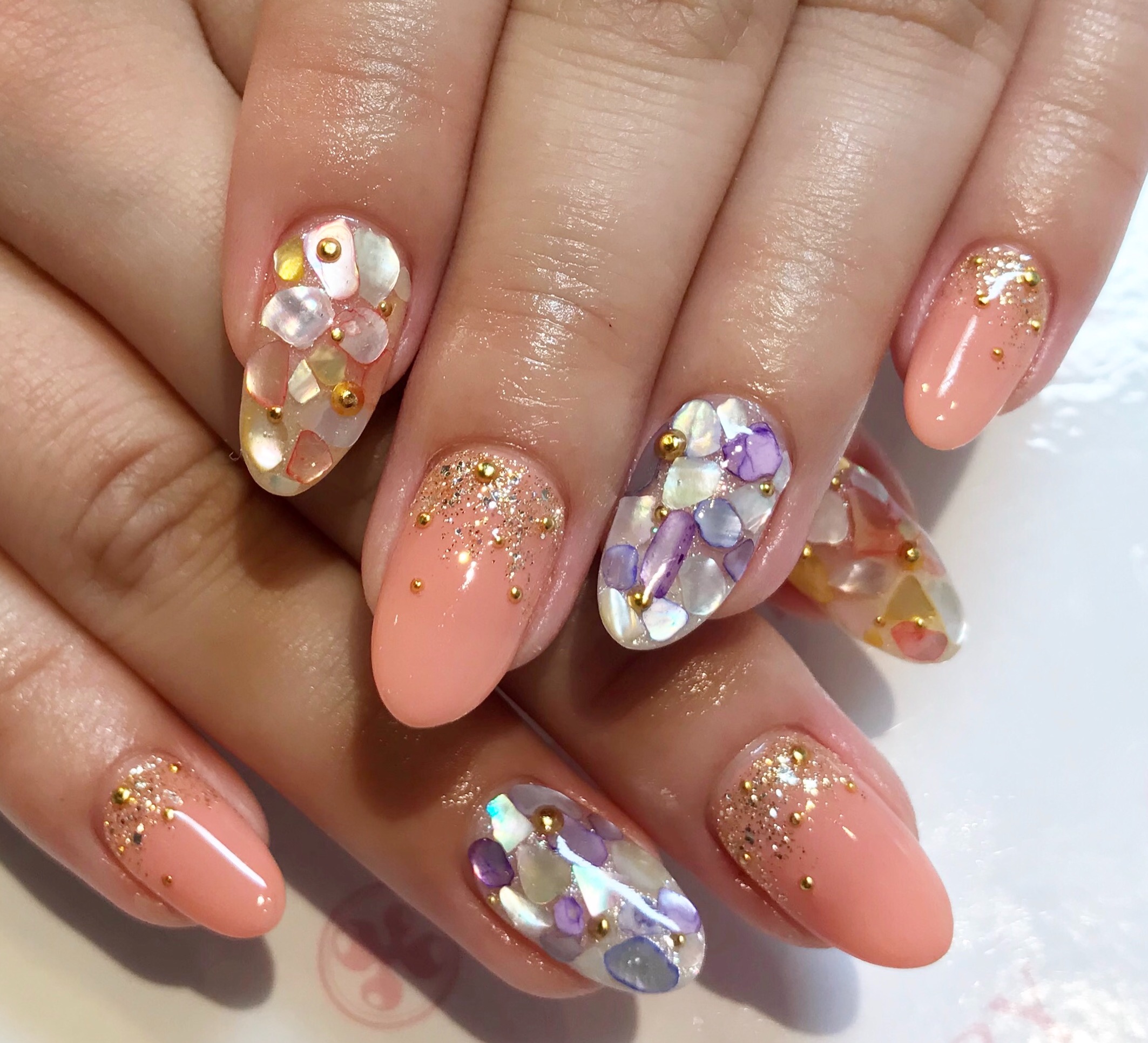 シェルネイル｜松山市ネイルサロンピンクベリー