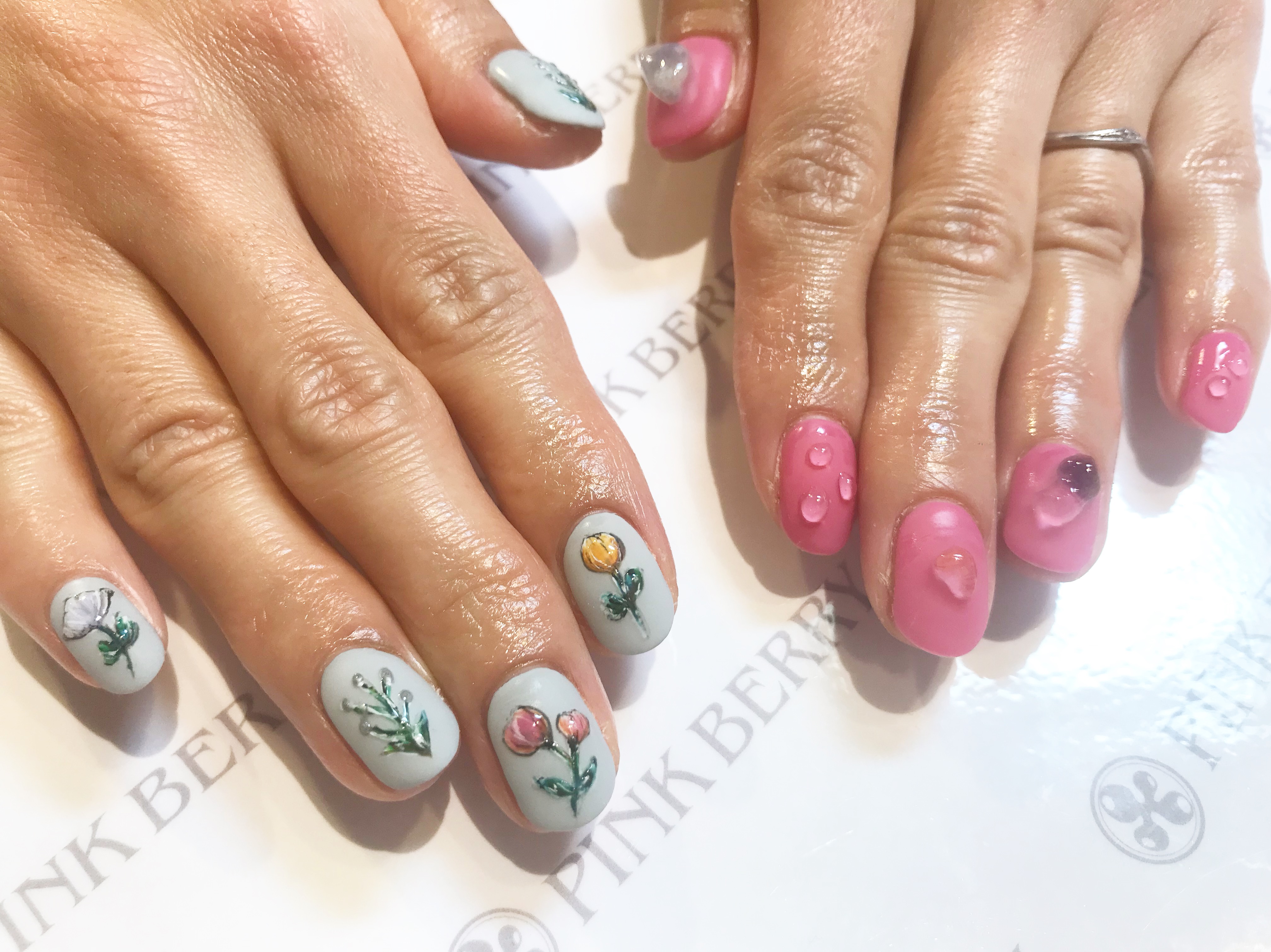 アシンメトリーネイル｜松山市ネイルサロンピンクベリー