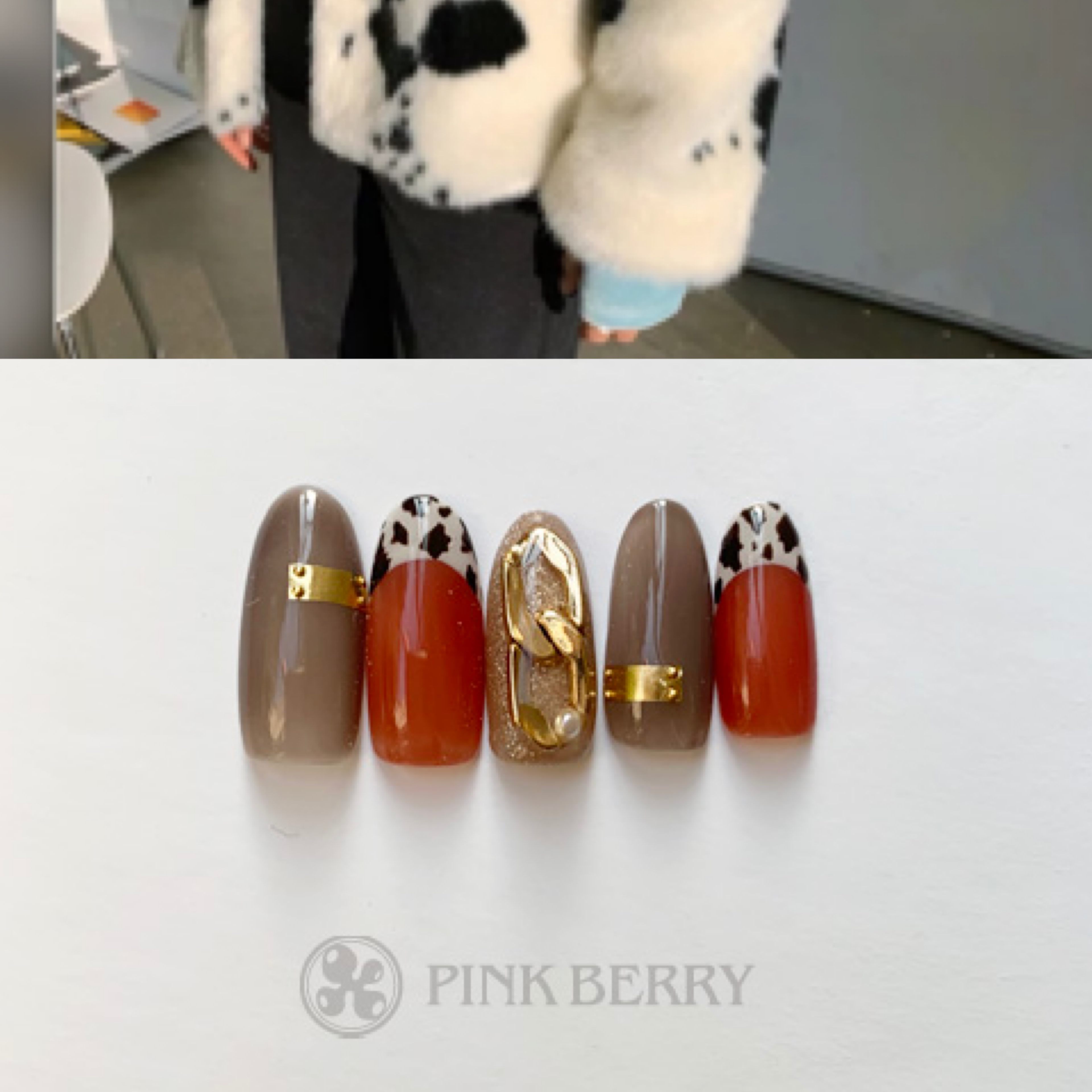 トレンドアート11月 Moe編 松山市のネイルサロンピンクベリー Pink Berry